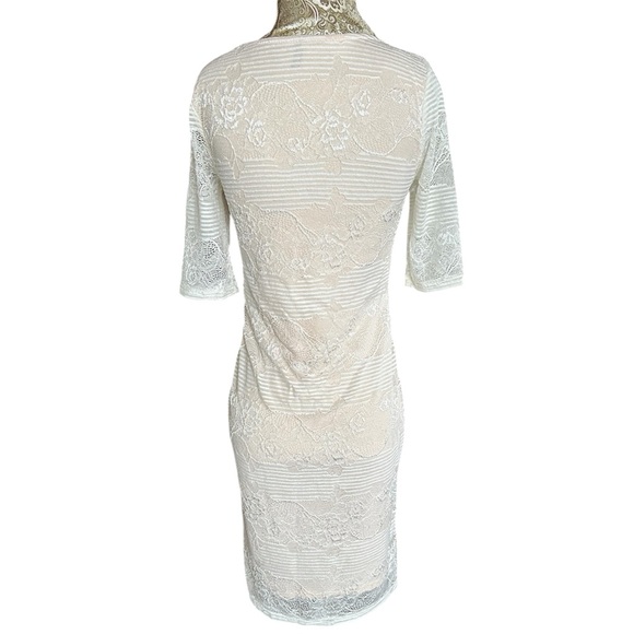 Sexy Floral Lace Dress Wedding Retro Cottage Romantic Stretchy Bodycon Medium - Picture 2 of 6